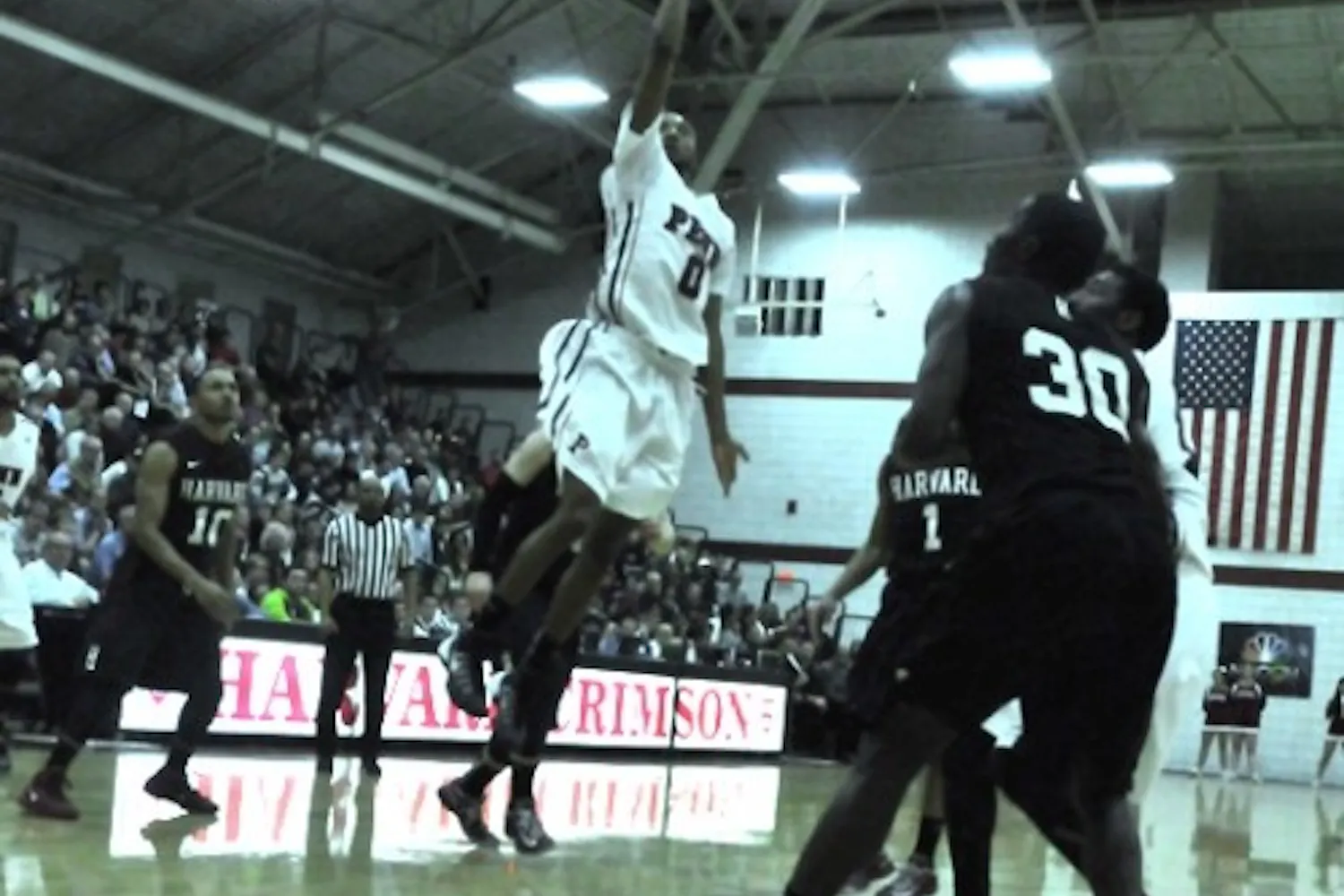 Then-senior guard Miles Jackson-Cartwright was able to drive on Harvard here but the Crimson got the last laugh, winning both games against the Quakers in 2013-14.