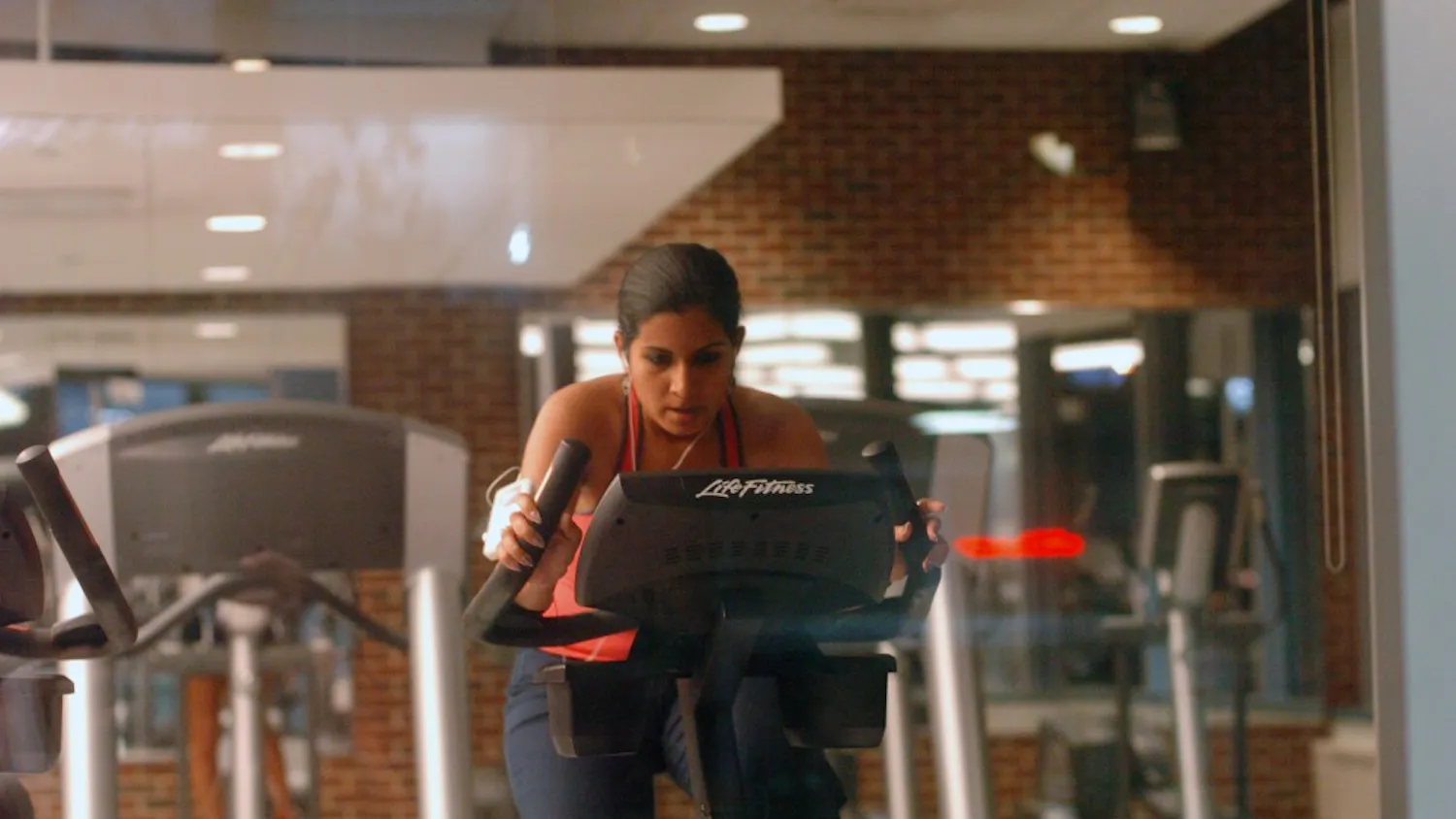 Maliha Shah works out late at Pottruck.