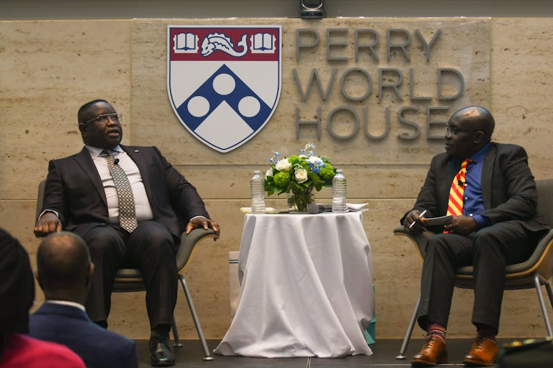 Sierra Leonean President Julius Maada Bio speaks at Perry World House on development and progress