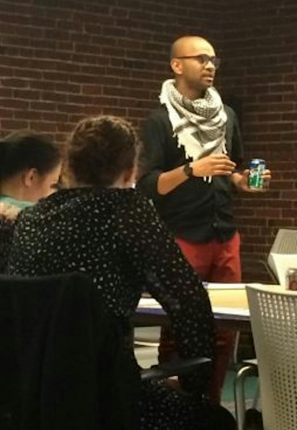 <p>Penn alum Indi Ekanayake with his Teach for America students.</p>