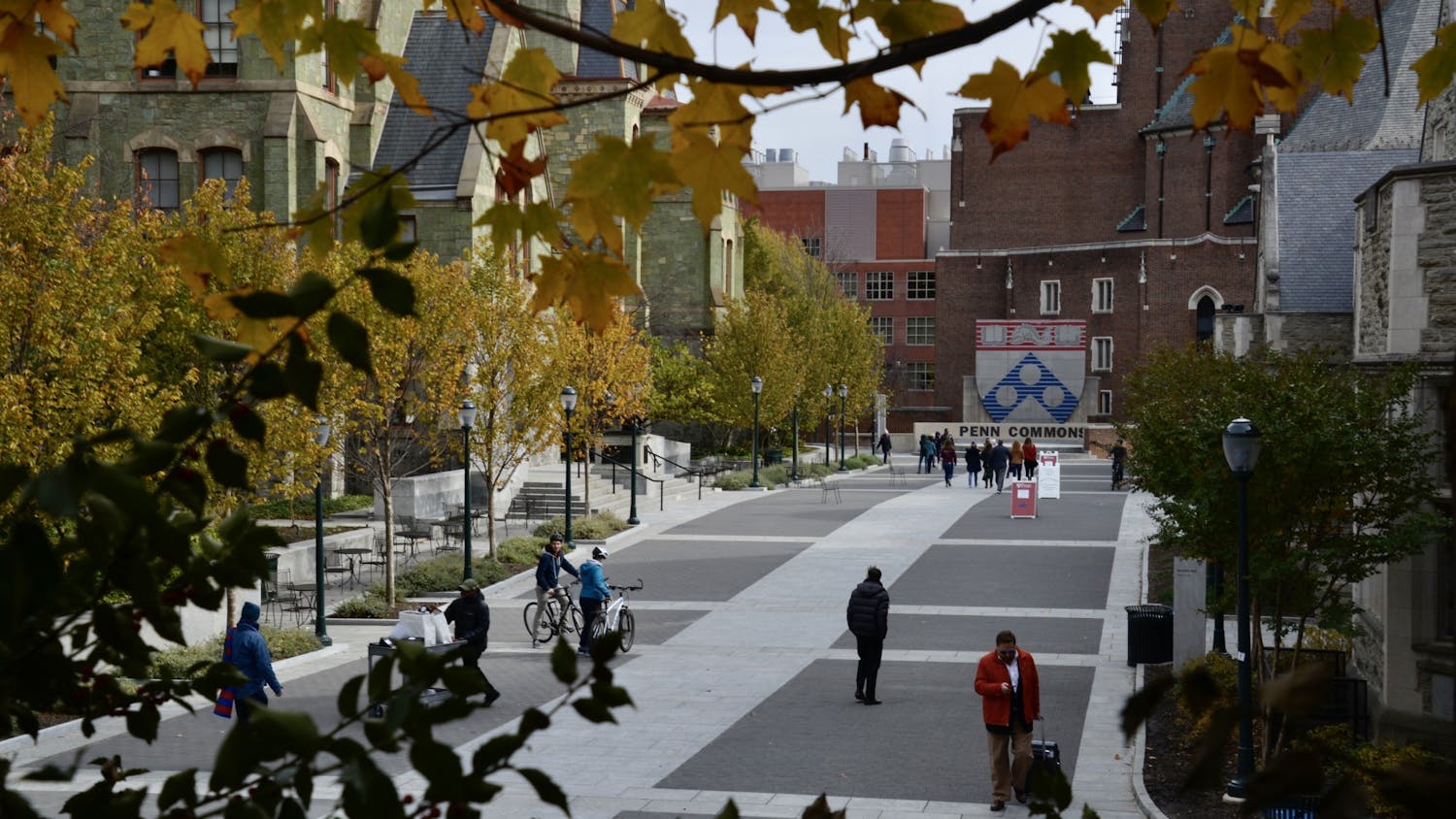 Penn Commons Fall Campus Leaves People Students Perelman Quadrangle Outlook.jpg
