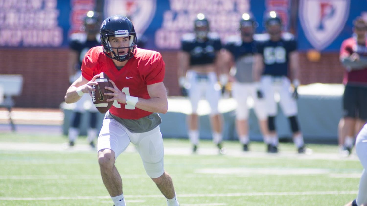 Rising sophomore quarterback Tyler Herrick will look to win over the starting job with his dual-threat ability as both a passer and runner.