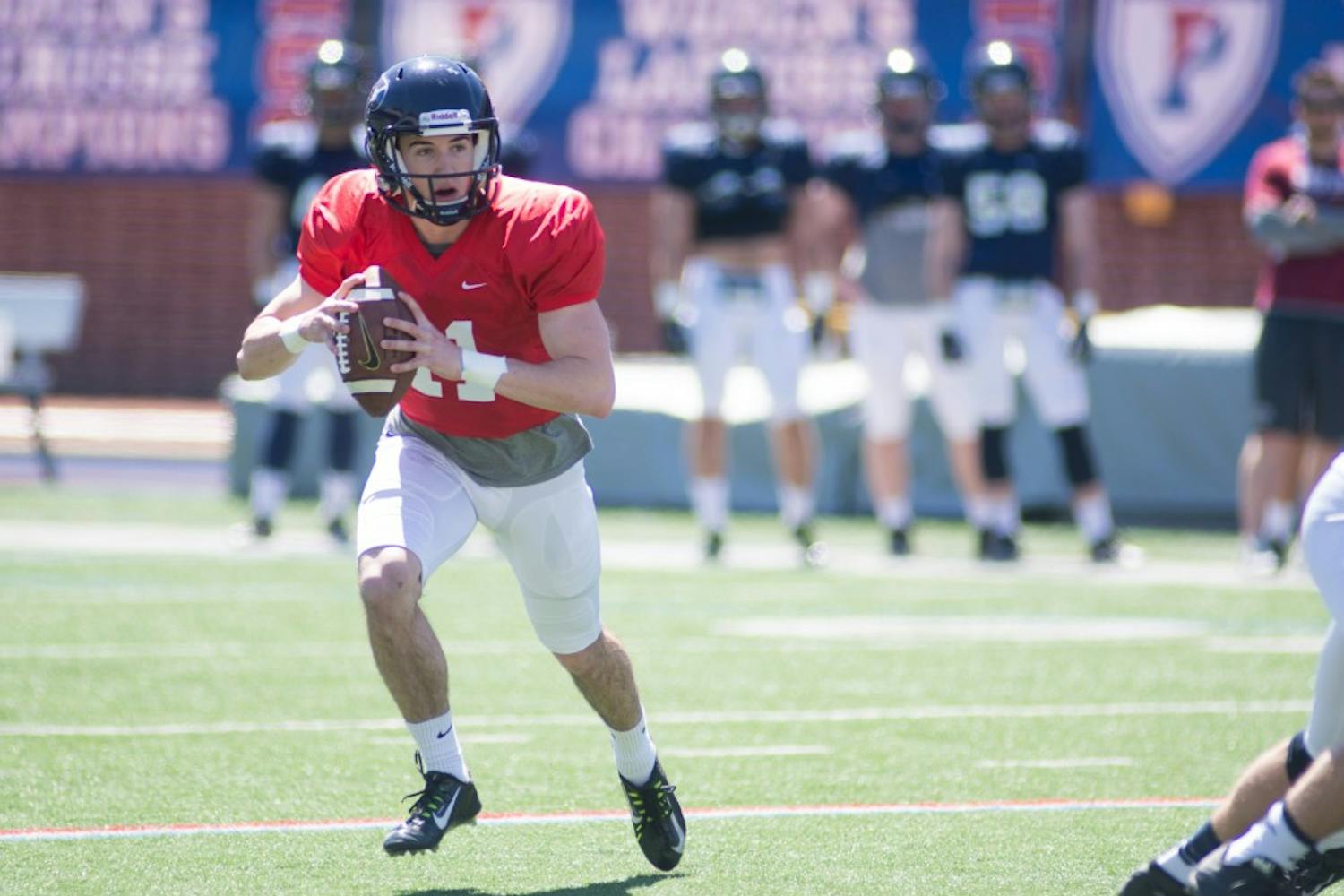 Rising sophomore quarterback Tyler Herrick will look to win over the starting job with his dual-threat ability as both a passer and runner.
