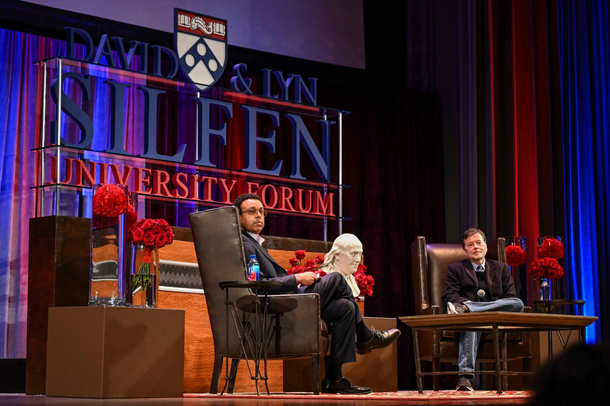 04-18-22 Ken Burns Silfen Forum Event UC Townhomes Protest Wendell Pritchett (Kylie Cooper) 3.jpg