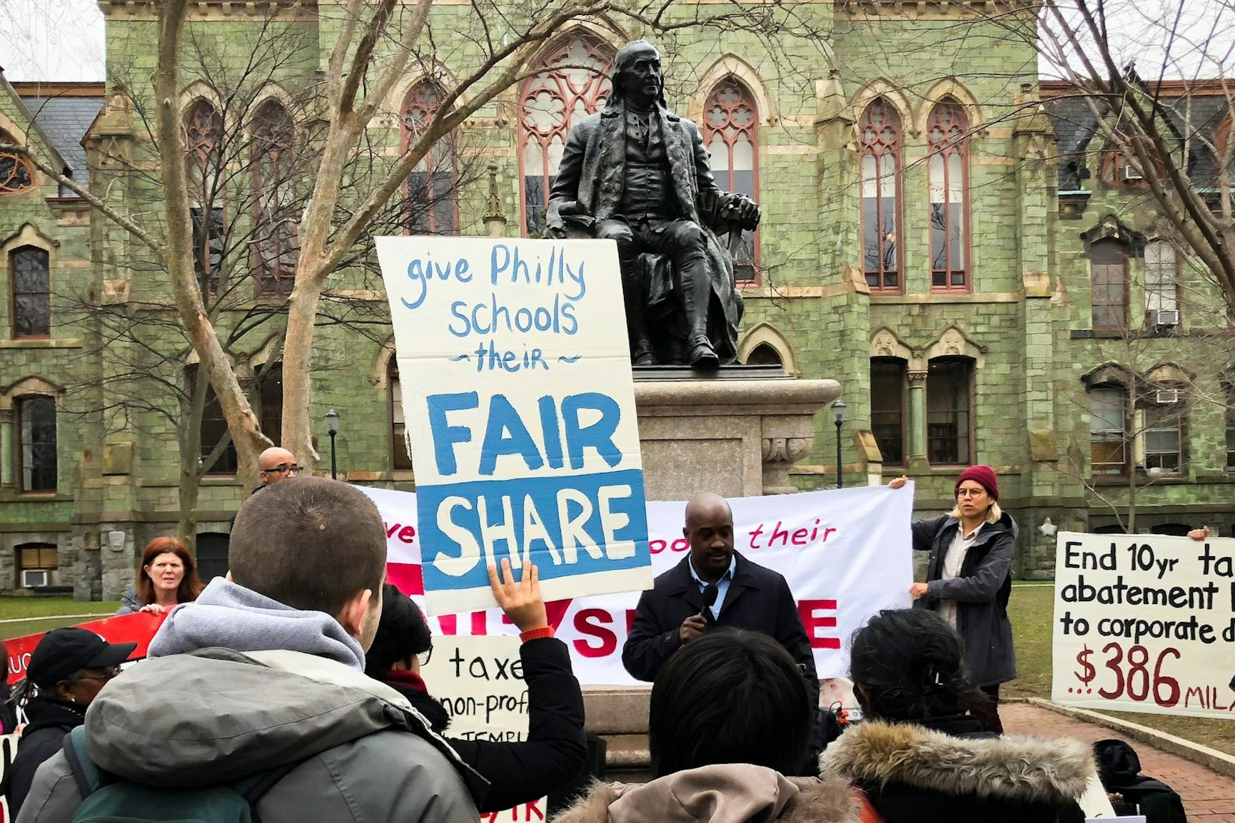 Philly 2018 Protest Funding PILOTs Ben Franklin College Hall.jpg