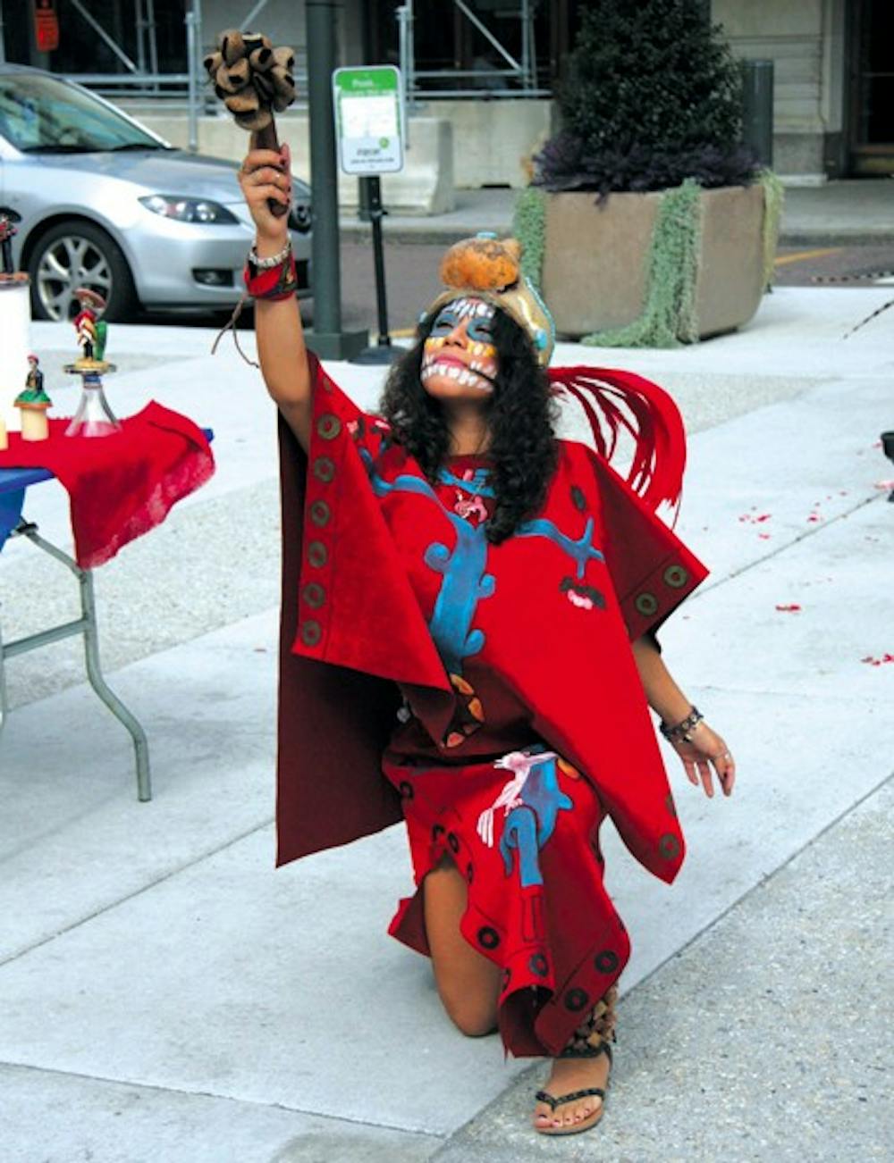 The Mexican Cultural Center, along with the Penn Museum ,set up an authentic Day of the Dead Altar in The Porch