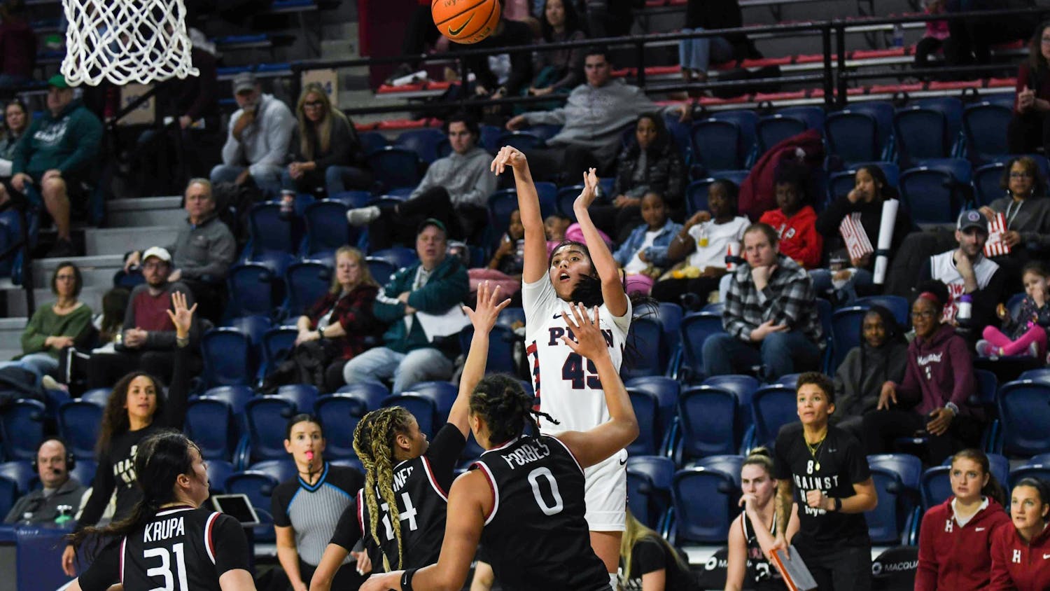 02-11-23 Women's Basketball vs Harvard Kayla Padilla (Samantha Turner).jpg