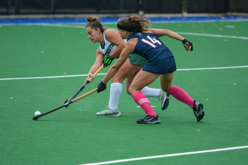 Trio of Penn field hockey players share connection in Red, Blue, and Orange