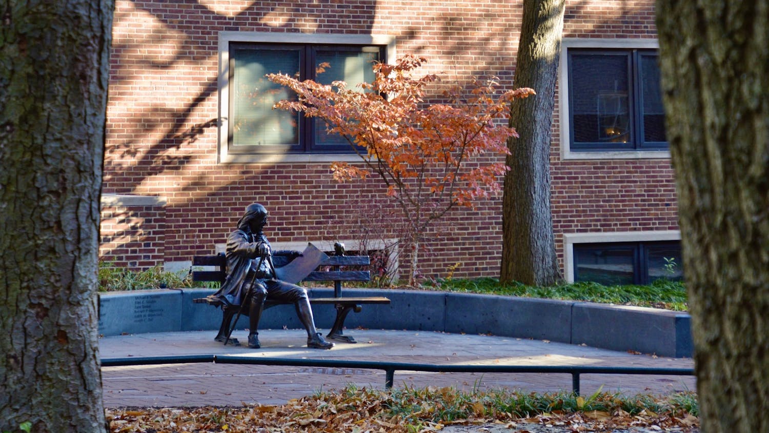 Benjamin Franklin Bench Fall.jpg