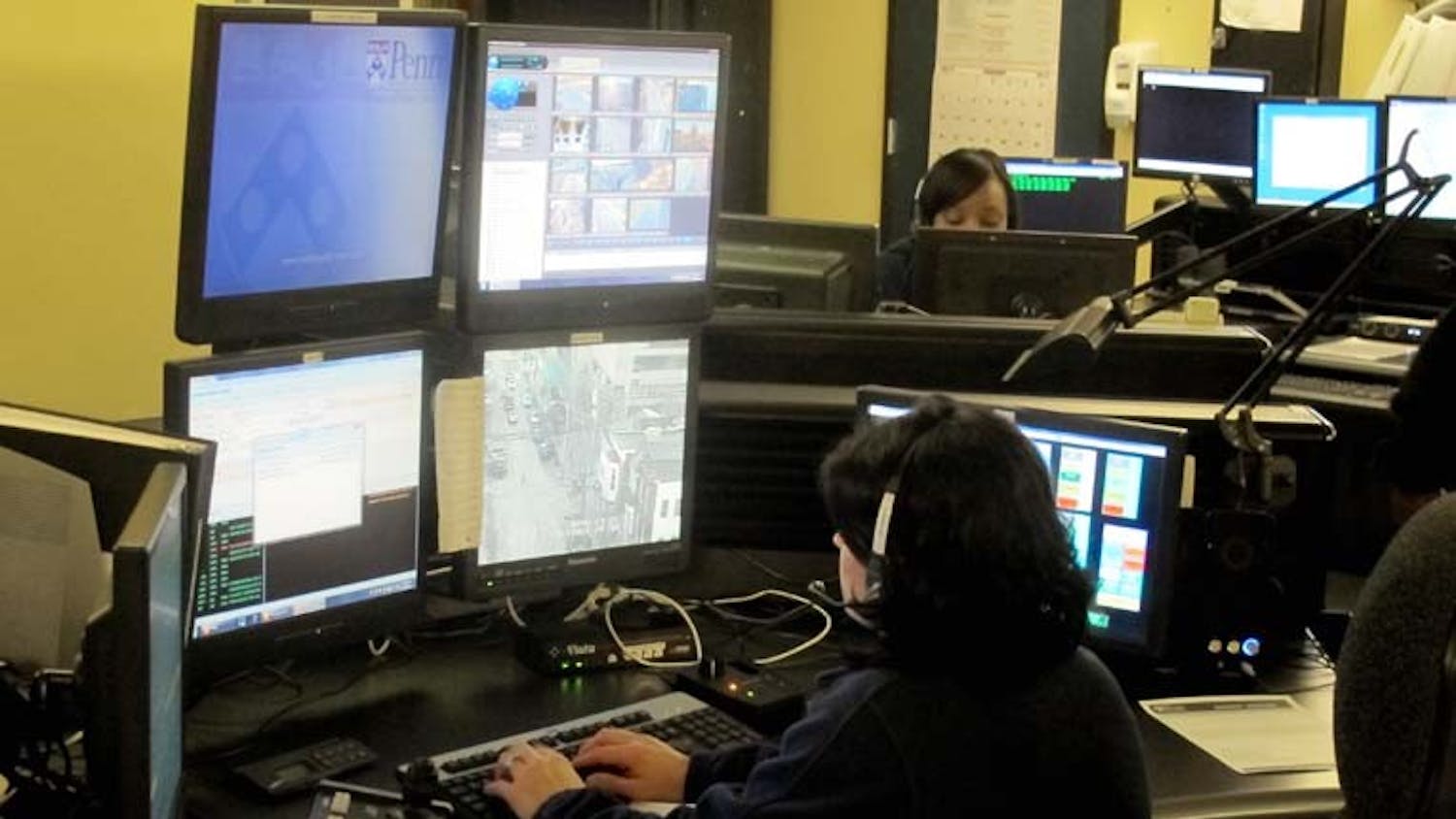 The PennComm center monitors emergency calls and CCTV to prevent crime on campus.