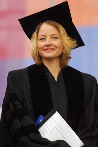 Commencement ceremony in Franklin Field. Jodie Foster