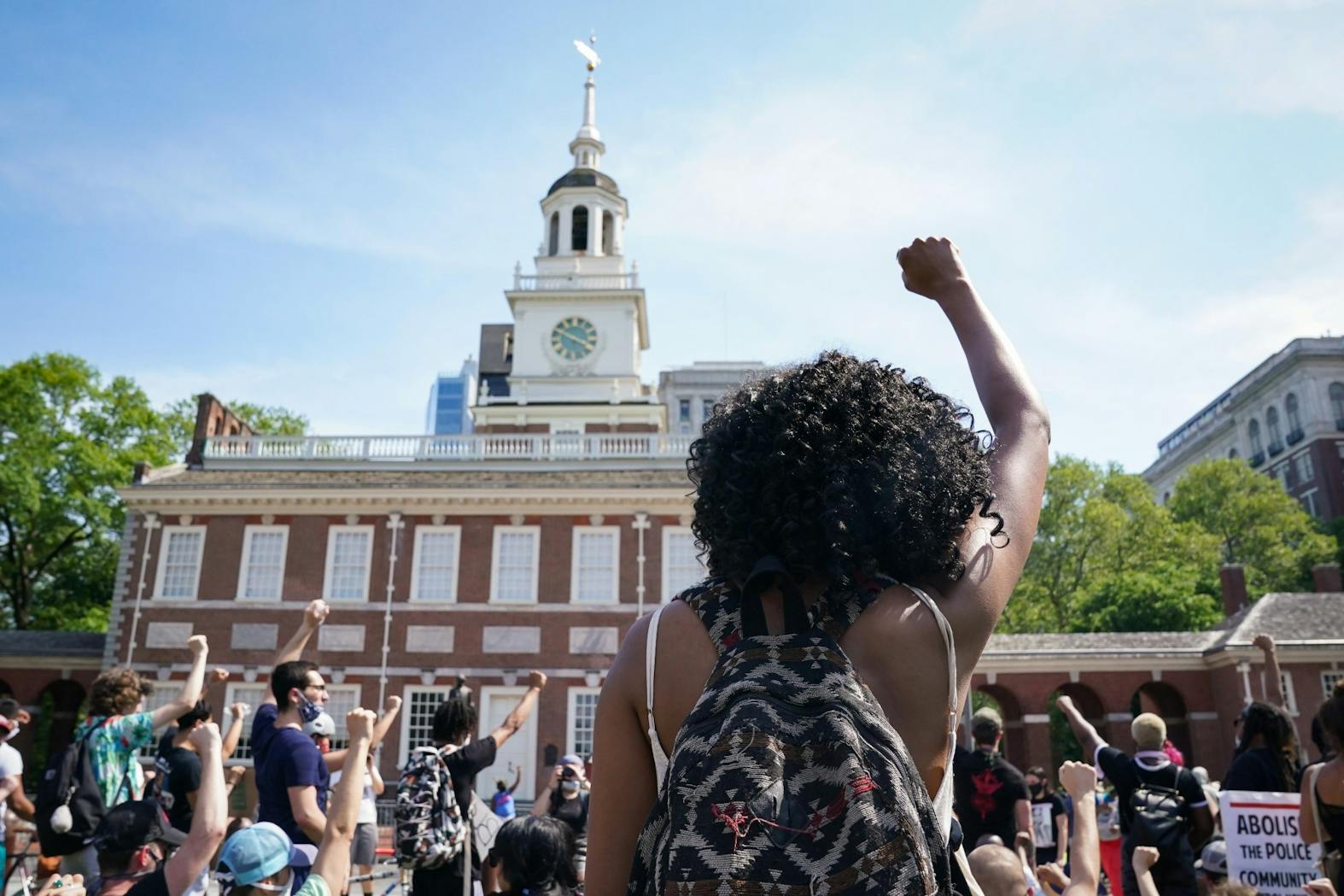 Philadelphia George Floyd Protests Independence Hall Fist.jpg