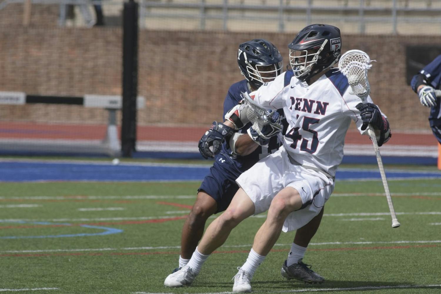 Sophomore attackman Simon Mathias scored two goals and added an assist to help Penn get out to an early lead, but it ultimately was not enough as the Quakers fell 11-8.