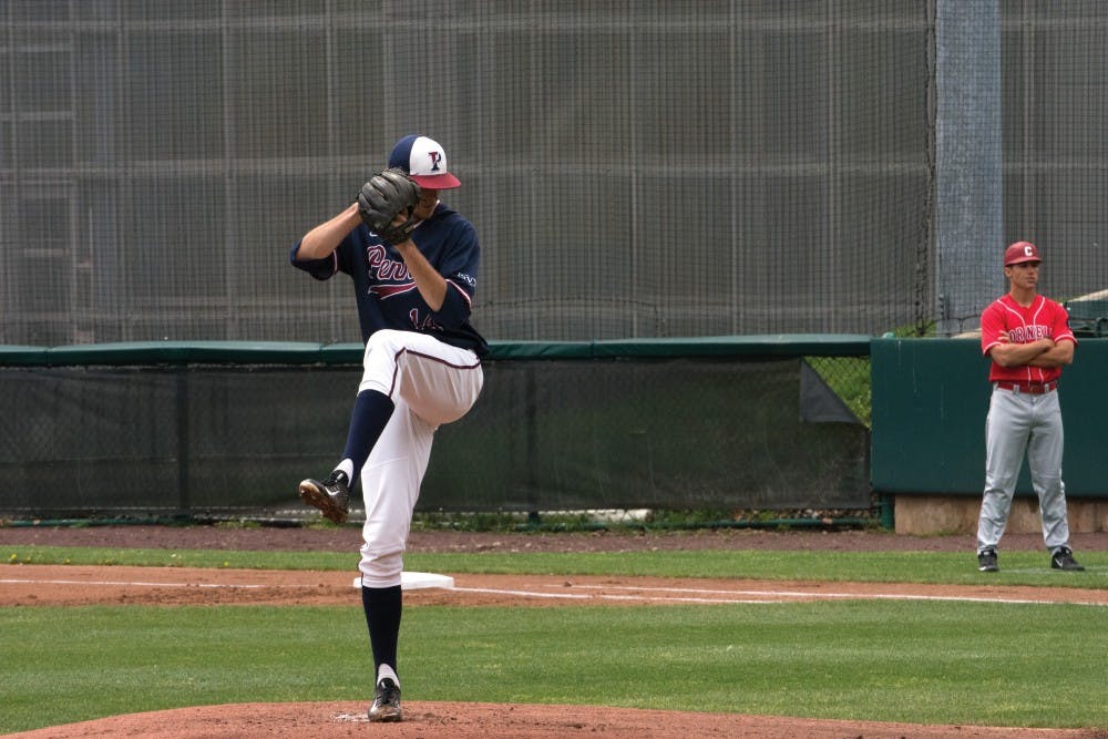 Junior Jake Cousins enjoyed a season-best performance out of any pitcher for the Quakers, mowing down 11 batters in six innings against Cornell on Saturday. 