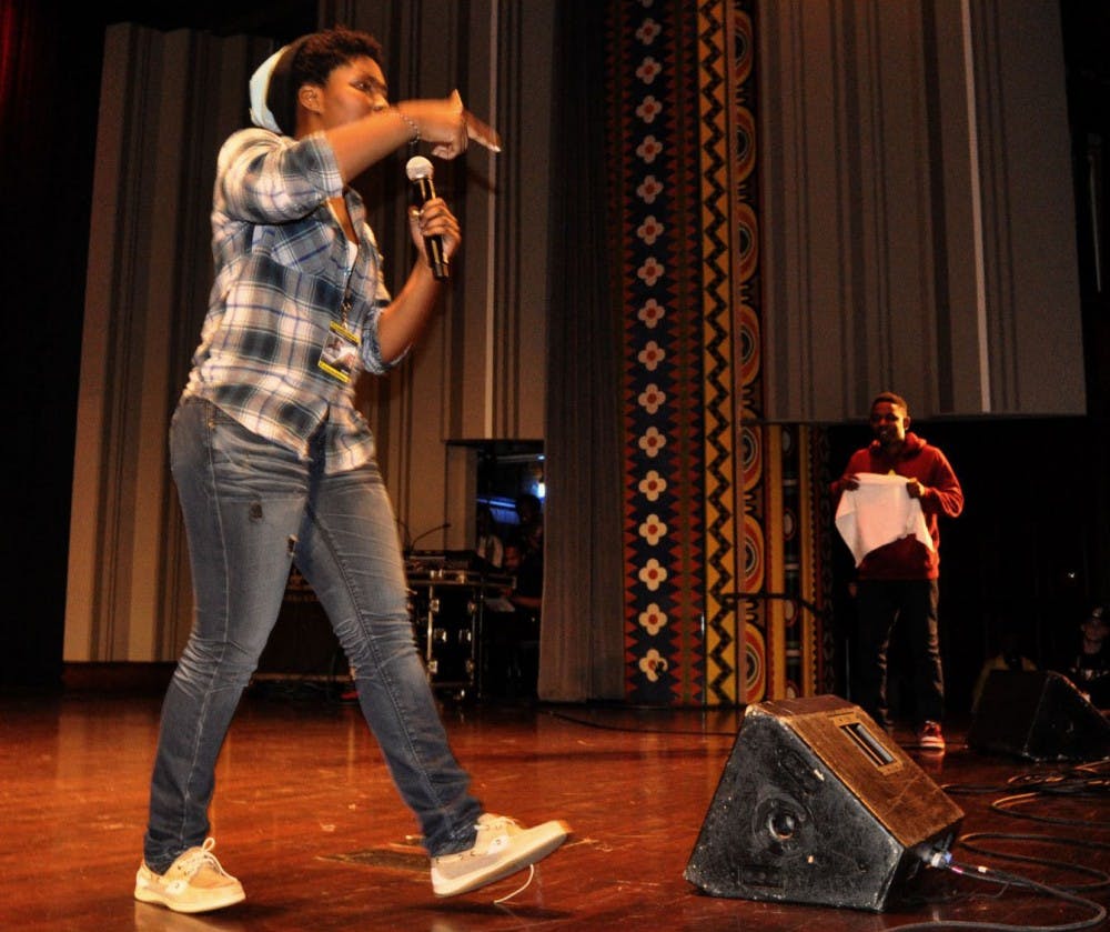	Wharton sophomore Taylor McLendon, whose stage name is “Ivy Sole,” performs one of her hip-hop songs. McLendon, whose musical influence comes largely from her parents, is an aspiring rapper and hip-hop artist.