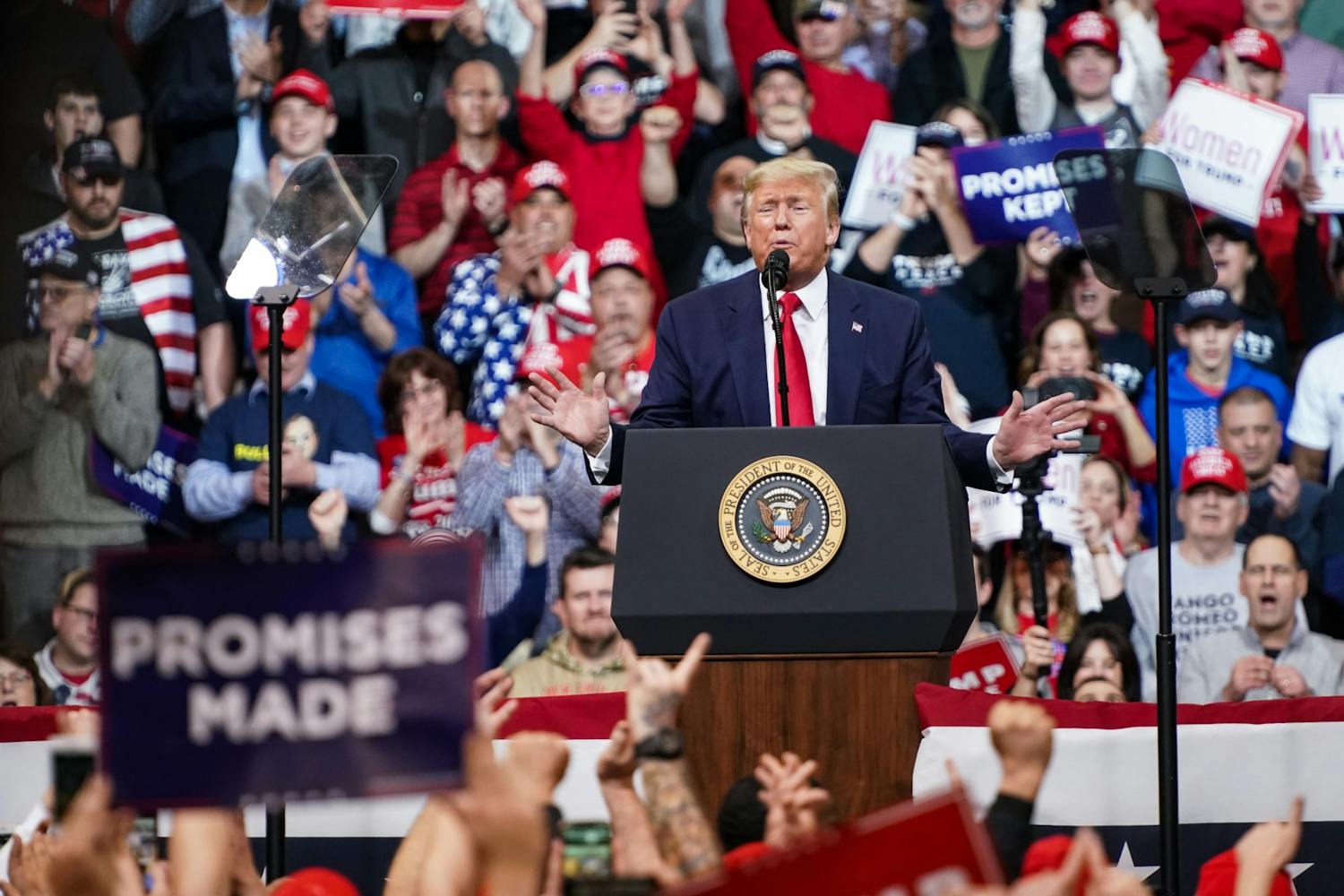 President Donald Trump New Hampshire Rally February 10 2020 Promises Made.jpg