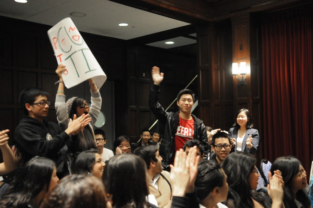 Contestants compete for Big Asian on Campus title for Asian Pacific American Heritage Week, Curtis Lee announced judge's fav