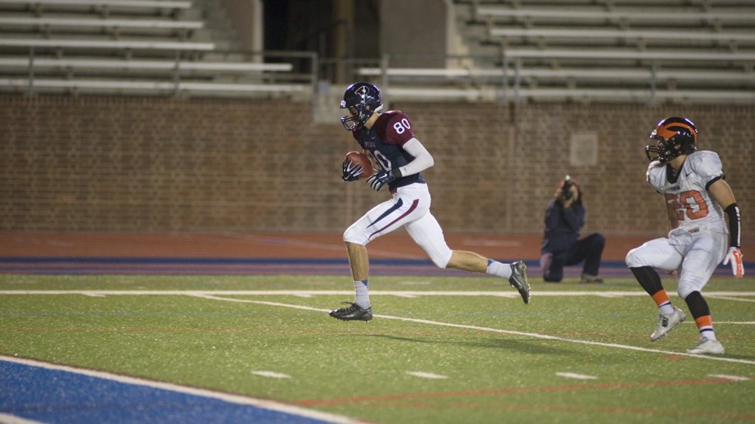Senior wide receiver Henry Mason excelled in his final career game, racking up 53 receiving yards and two touchdowns. With the performance, Mason became the third Penn receiver to go over 1,000 career yards.