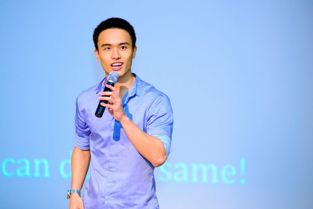 Ying Cong Seah gave a speech about innovation and entrepreneurship at Hwa Chong Institution in Singapore on July 24, 2014.