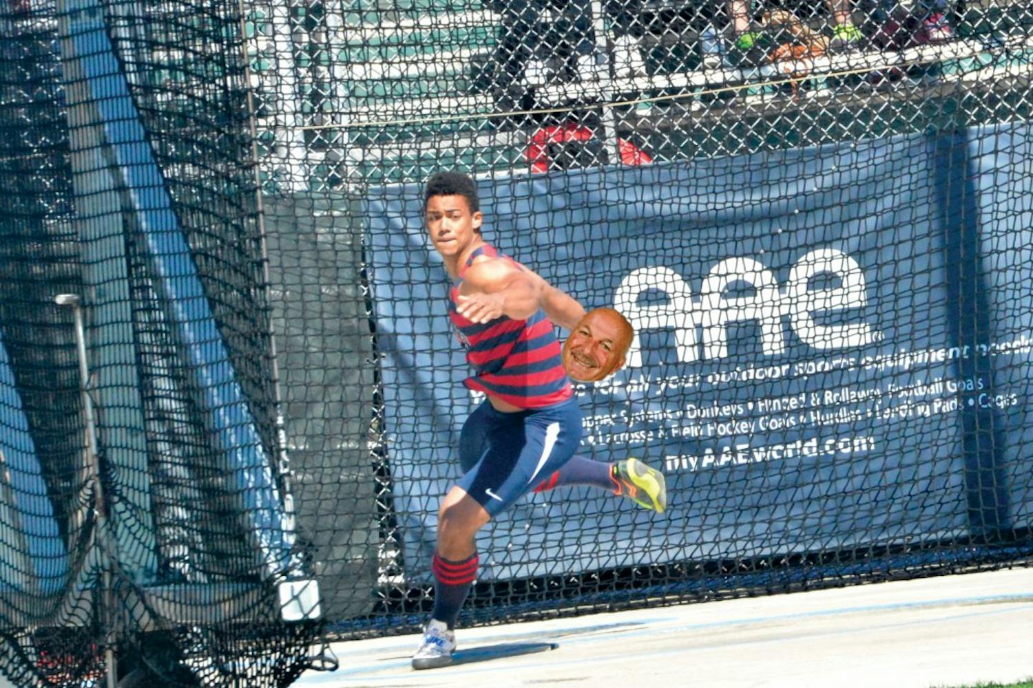 Senior thrower Sam Mattis was suspended by the USTFCCCA after throwing his coach a record-setting distance.