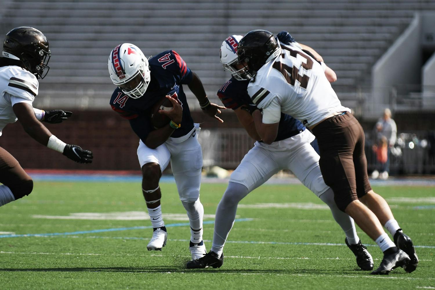 10-30-2021 Football versus Brown Maurcus McDaniel (Anna Vazhaeparambil) .jpg