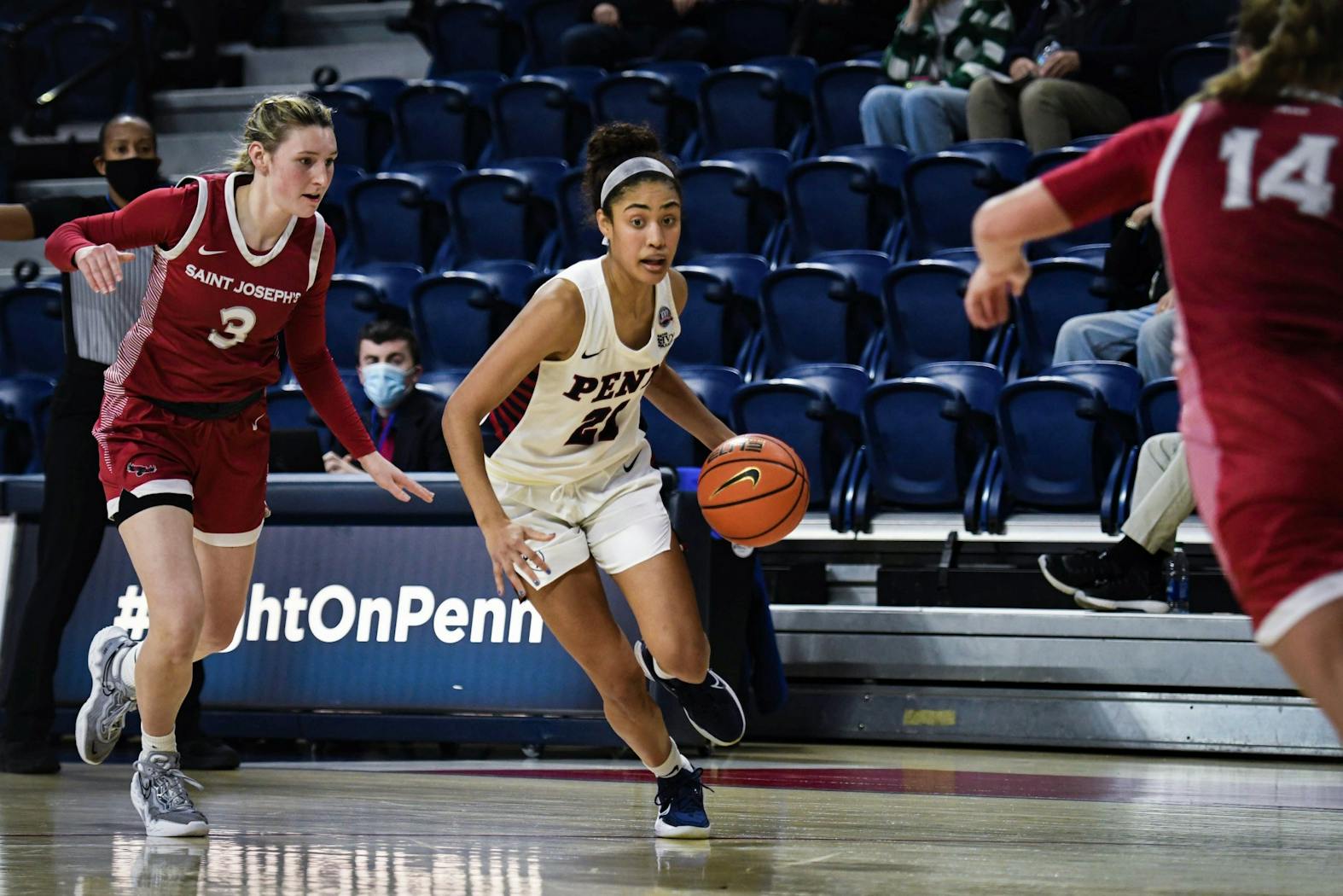 12-07-21 Women's Basketball vs. St. Joseph's Mia Lakstigala (Anna Vazhaeparambil).jpg