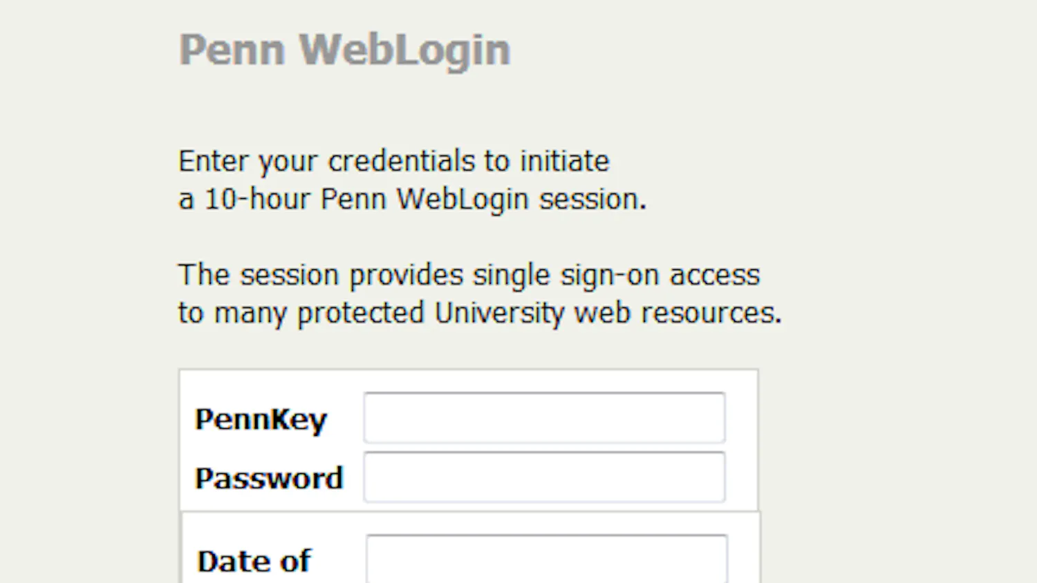 A phishing scheme targeting Penn affiliates is designed to look like a secure Penn login screen. This screenshot was sent in an email by Information Systems & Computing.