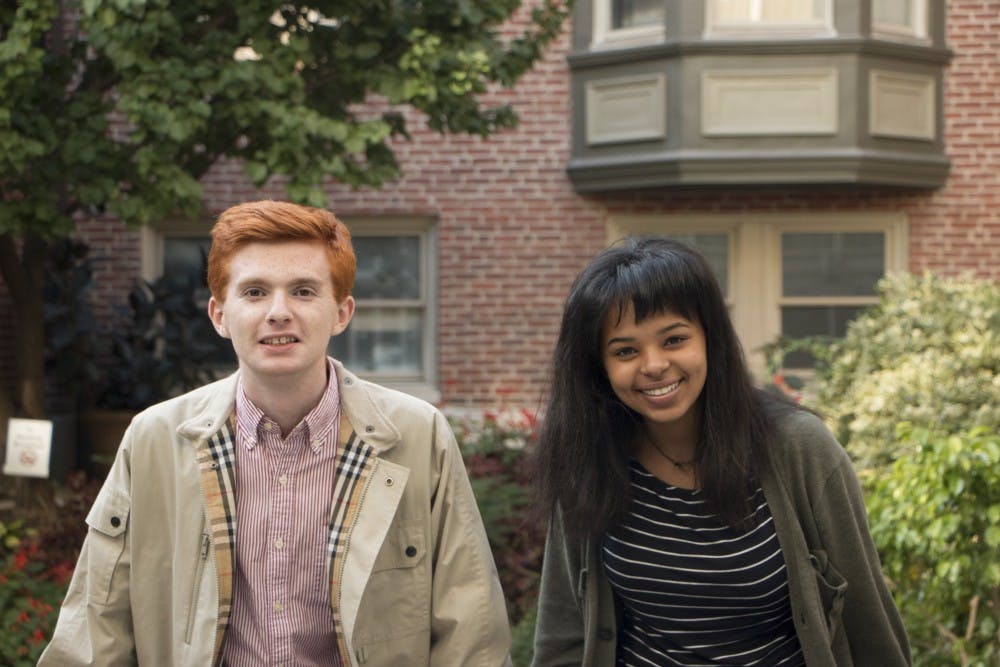 College Sophomores Christian O'Conner and Helen Fetaw revisiting Kings Court English 