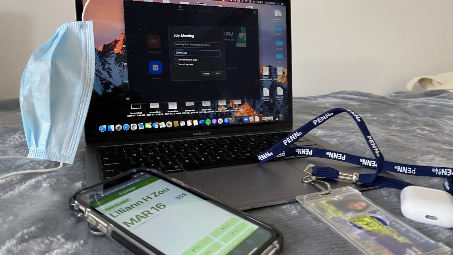 03-16-21 Photo Illustration Phone Open Pass Mask Compter Zoom Airpods Penn Card (Liliann Zou).jpg