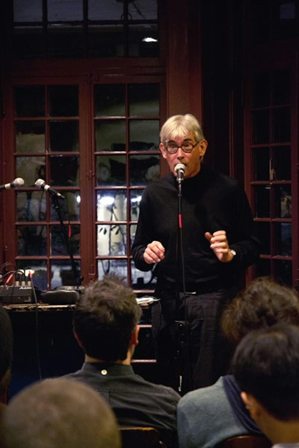 Jaap Blonk is a Sound Poet who performs poetry using only sounds made by his mouth.