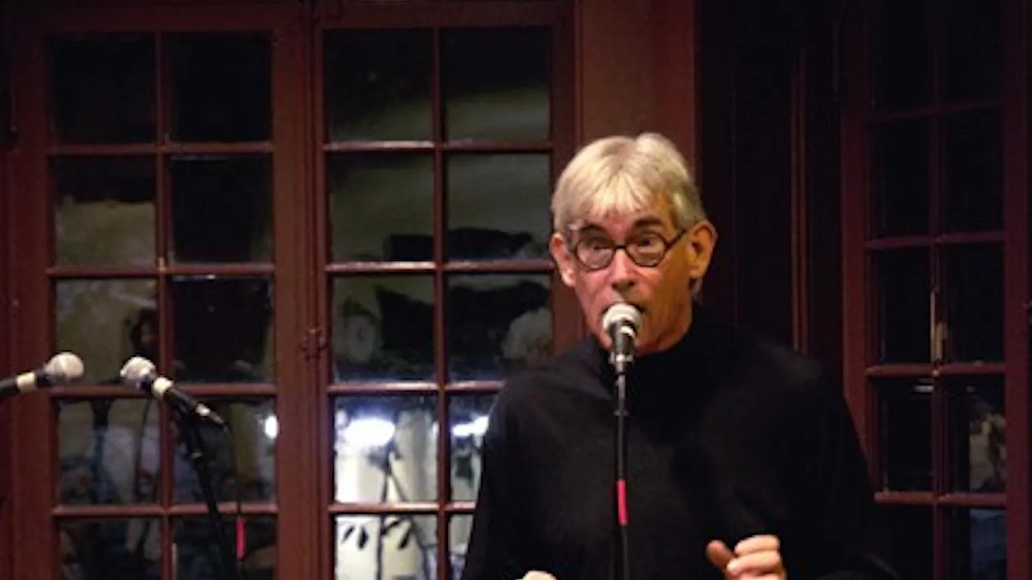 Jaap Blonk is a Sound Poet who performs poetry using only sounds made by his mouth.