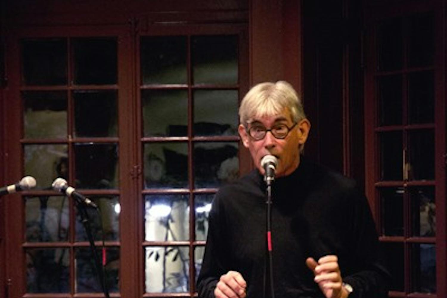 Jaap Blonk is a Sound Poet who performs poetry using only sounds made by his mouth.