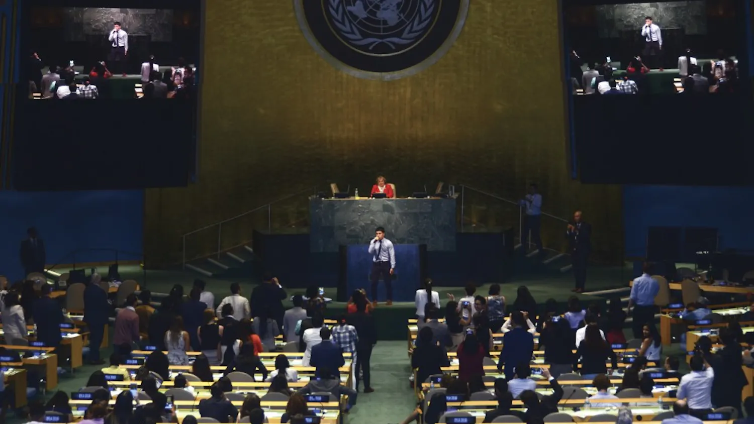 Wharton junior Kayvon Asemani received an opportunity to perform at United Nations headquarters as a part of the International Young Leaders Assembly. // Courtesy of Robert Dowling