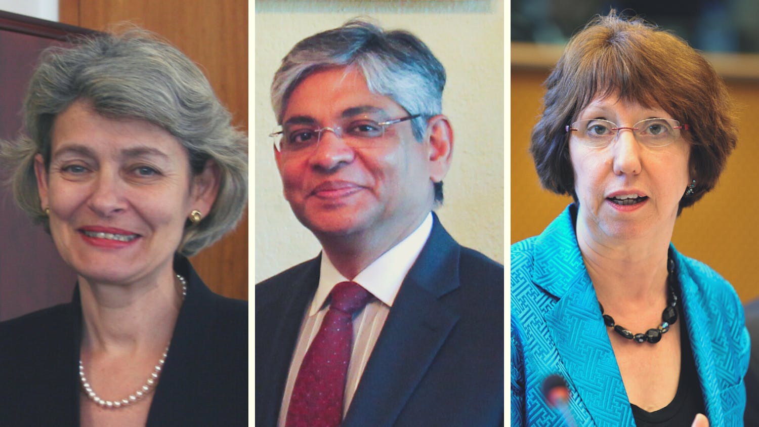 Irina Bokova Arun Singh Catherine Ashton.png