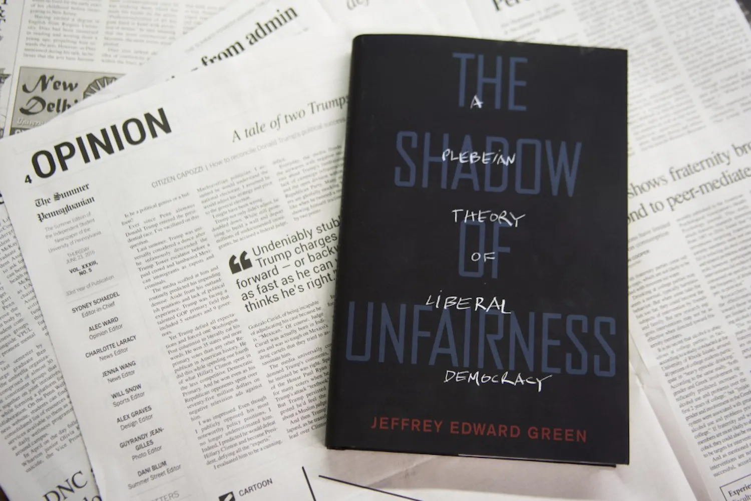 Professor Jeffery Green's new book, "The Shadow of Unfairness: A Plebeian Theory of Liberal Democracy," argues that socioeconomic status affects one's political voice