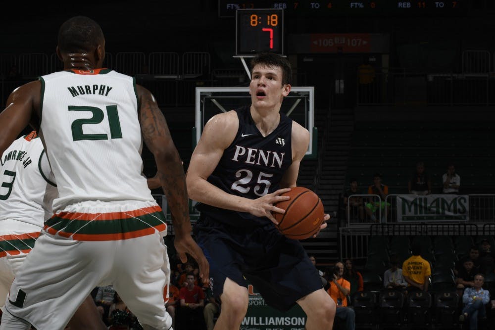 Freshman forward AJ Brodeur had 17 points in Penn basketball's loss to Temple on Saturday. 