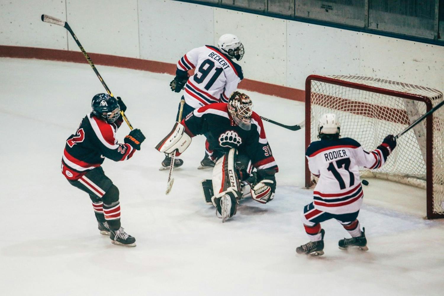 Freshmen Alex Beckert (18G, 15A) and Chris Rodier (16G, 20A) combine for a score in Penn’s 11-6 victory over Brown in the Ivy League Tournament.