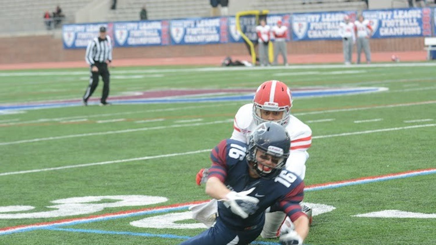 Senior wide receiver Ty Taylor had four catches and two touchdowns in his final game with the Red and Blue, but Taylor and the rest of the senior class came up just short of a victory against Cornell.