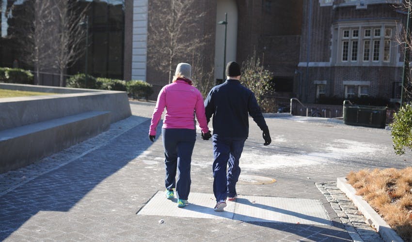 Amy Guttmann speaking as part of a launch of a new sports program between West Philly elementary schools and Penn Athletics