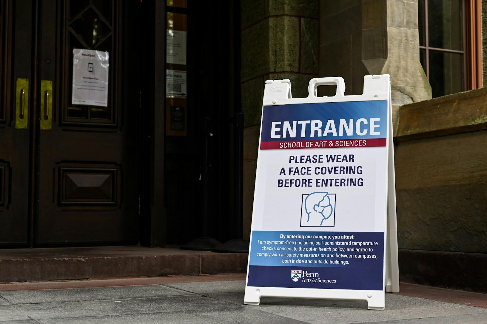 College Hall SAS Wear a Mask Sign Summer Campus COVID-19 Coronavirus.jpg