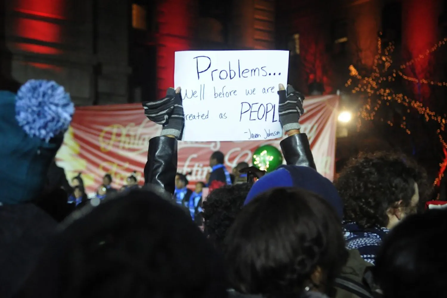 Protestors held a die-in protest inside 30th Street Station before marching to CIty Hall in protest of the Ferguson decision