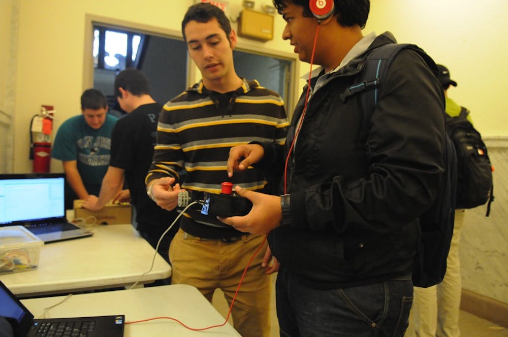 The Mechanical Engineering and Applied Mechanics 4th Annual Grand Gaming Festival Monday evening gave students a chance to play student-made games, including Simon Says, pinball, and Guitar Hero. 