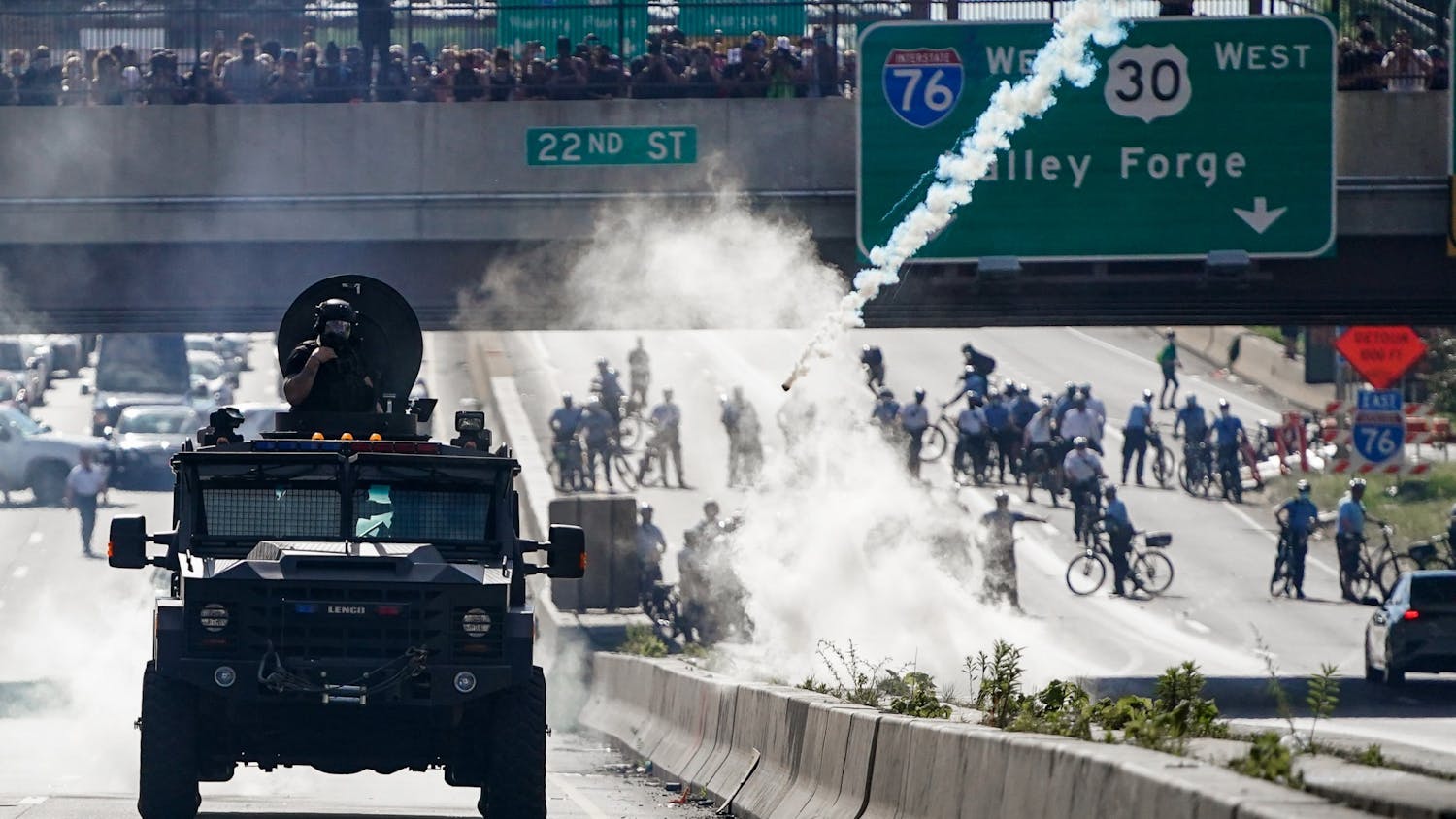 Philadelphia George Floyd Protests Swat Team Tank Tear Gas Highway I676.jpg