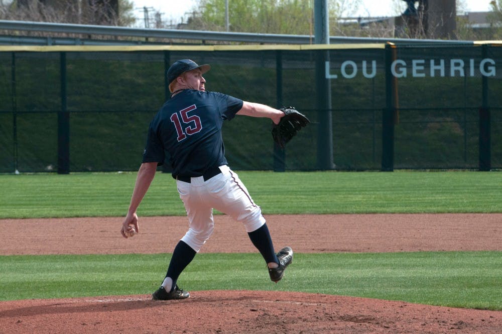 Penn pitcher, junior Jack Hartman, pitched two innings for Penn baseball's Tuesday game.