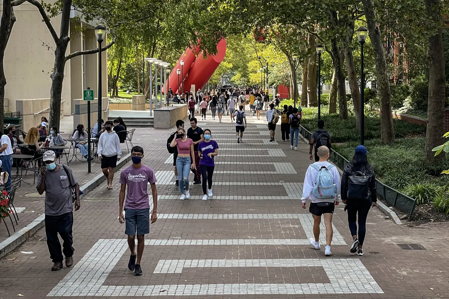 09-13-21 Campus Locust Walk Masks COVID-19 (Gundappa Saha).jpg