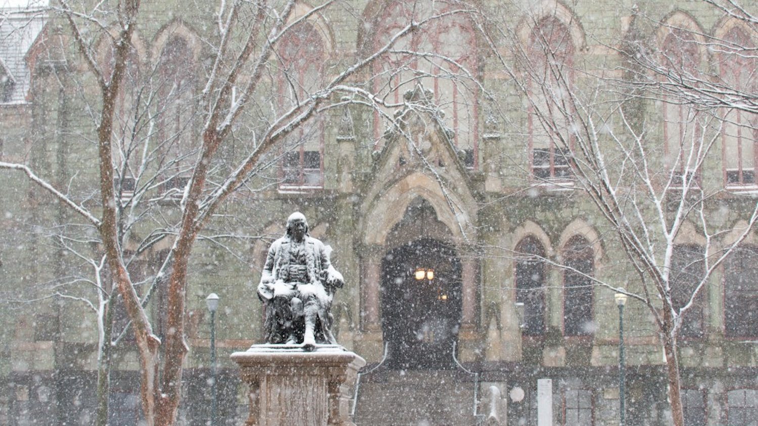 Snow blankets Penn's campus