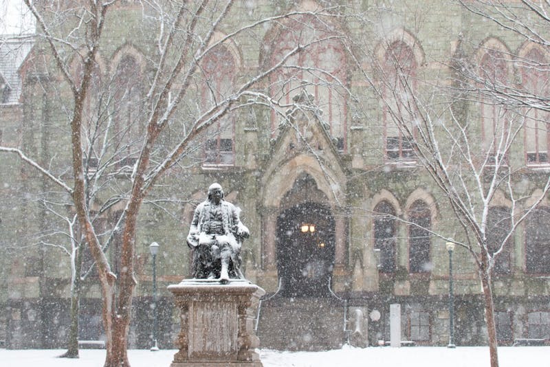 Snow blankets Penn's campus