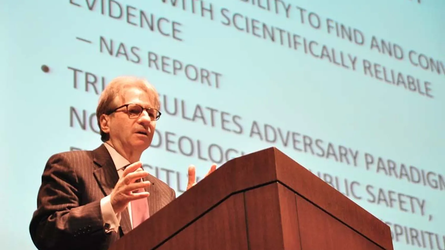 Barry Scheck of the Innocence Project speaks at Irvine for the Year of the Proof