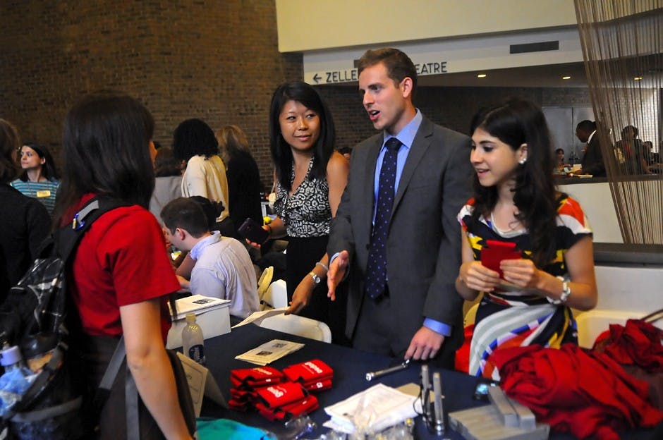 The President of GAPSA speaks to grad students at a GAPSA reception
