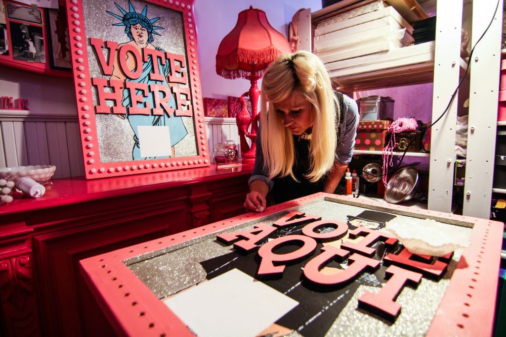 Local artist Amber Lynn worked on creative voting signs as part of the Next Stop: Democracy project. | Courtesy of Amber Lynn/Next Stop: Democracy